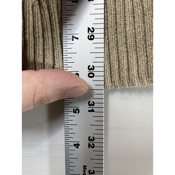 US Polo Assn Sweater Mens Large Beige Half Zip Cable Knit Pullover Sherpa Neck - Picture 4 of 10
